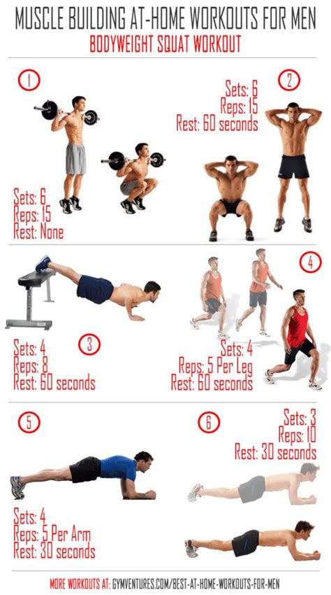 At Home Workouts for Men Bodyweight-Squat-Workout | Home workout men, Squat workout, At home ...