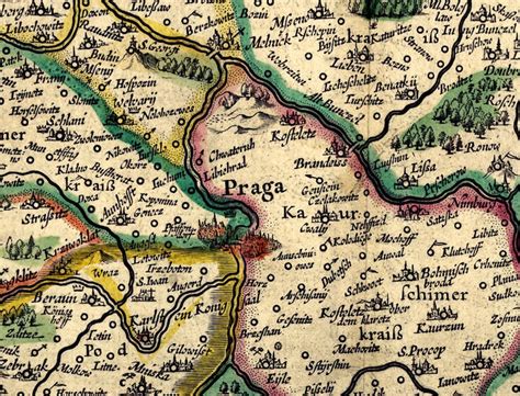 The Kingdom of Bohemia Antique Map 1647 Antique Medieval | Etsy