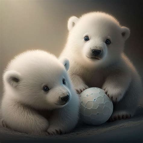 Cute baby polar bears playing - LAS - Digital Art & AI, Animals, Birds, & Fish, Bears, Polar ...