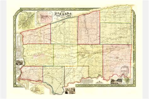 Vintage Niagara County Map 1852 Old Map of Niagara County | Etsy