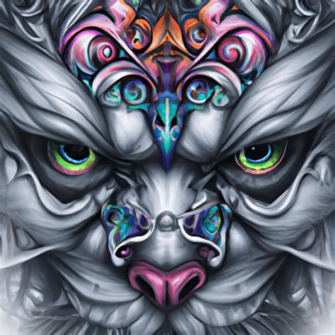 3D Fantasy Panther Demon Graphic with Chemoluminescence Tattoo ...