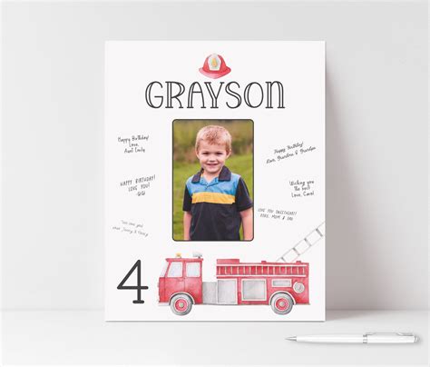 Firetruck Birthday Sign Firefighter Fire Engine Birthday - Etsy