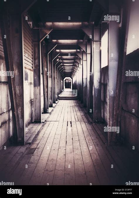 Temporary pedestrian tunnel through construction site Stock Photo - Alamy