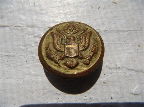 Antique American Eagle Metal Button with Backmarks by nosperpectua