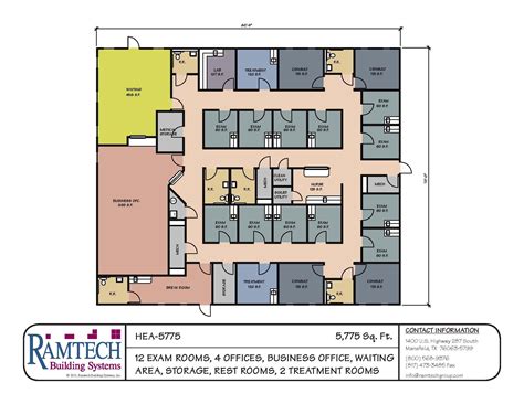 Ramtech Medical Clinic 5775sf | Floor plans, Building systems, Custom floor plans