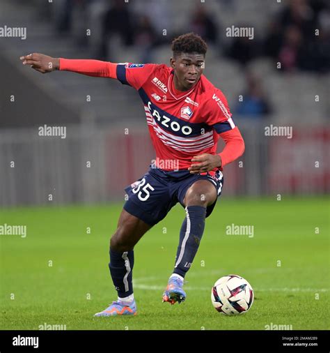 LILLE - Carlos Baleba of Lille OSC during the French Ligue 1 match between Lille OSC and Estac ...