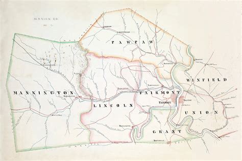 1889 Map of Marion County West Virginia | Etsy