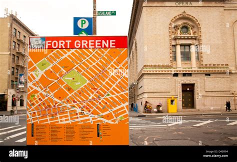 Fort Greene map outside of BAM in Brooklyn NY Stock Photo - Alamy