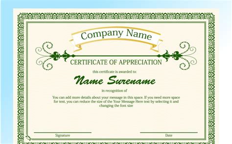 Appreciation Creative Old Paper Green Certificate Design