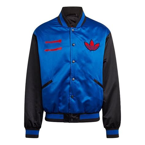 adidas originals Run-dmc Collegiate logo Printing Colorblock Jacket Bl ...