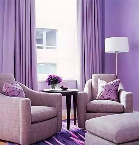 10 habitaciones pintadas en color malva que te encantarán Lavender Living Room, Purple Living ...