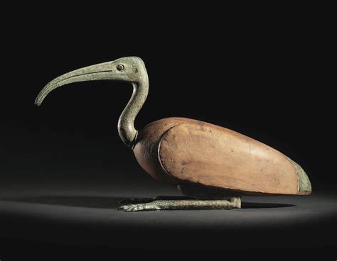 AN EGYPTIAN WOOD AND BRONZE IBIS , LATE PERIOD, DYNASTY XXVI, CIRCA 6TH ...