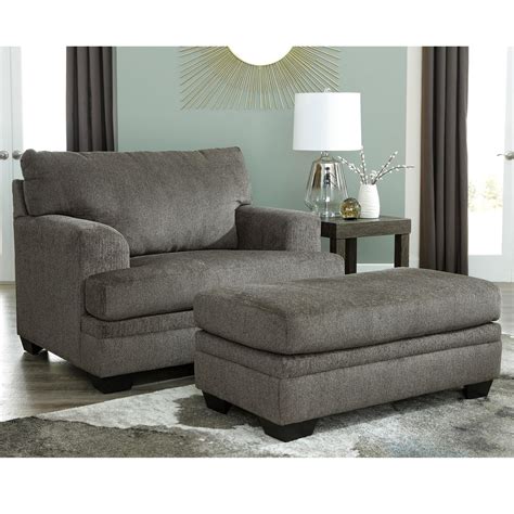 Signature Design by Ashley Dorsten Contemporary Chair and a Half with Ottoman | Godby Home ...