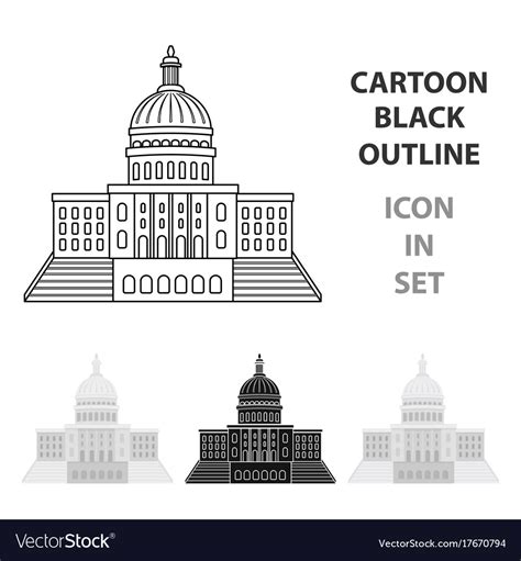 United states capitol icon in cartoon style Vector Image