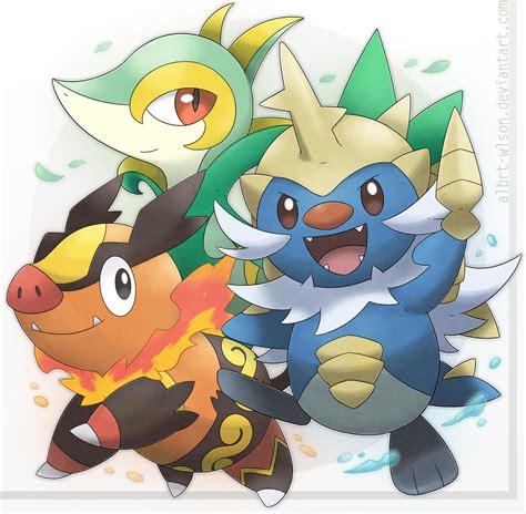 Unova Starters Fusion by albrt-wlson on DeviantArt