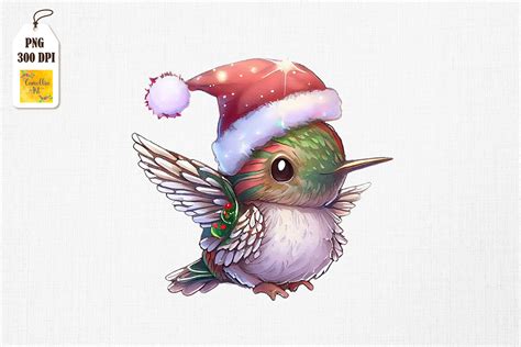 Super Cute Baby Hummingbird Christmas Graphic by Camellia Art ...