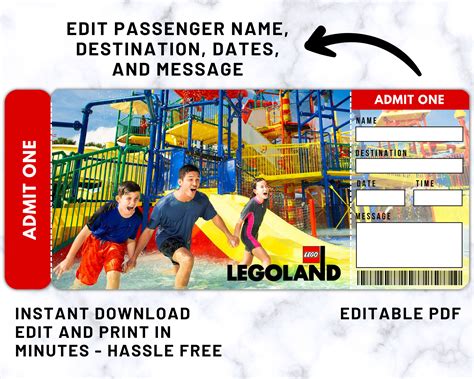 LEGOLAND Ticket Printable LEGOLAND Surprise Trip Reveal - Etsy