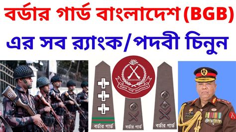 Border Guard Bangladesh BGB Ranks Badges Insignia | বর্ডার গার্ড বাংলাদেশ বিজিবির পদবী র‍্যাংক ...