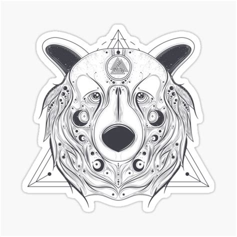 "runes bear " Sticker for Sale by anxietydealer | Redbubble