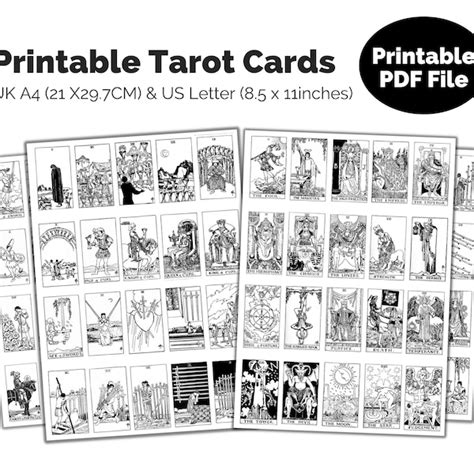 Black and White Tarot Card Deck - Etsy