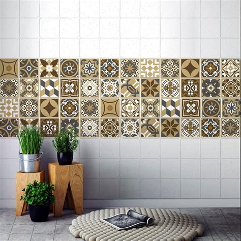 Walplus 4" x 4" 24 pcs Peel and Stick Tile Backsplash for Kitchen Bathroom Decor Kitchen Dark ...