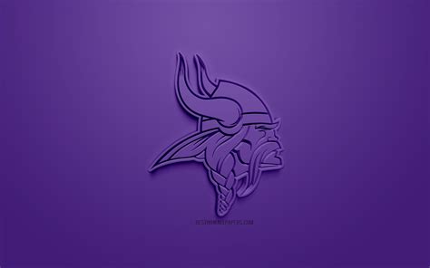 Download wallpapers Minnesota Vikings, American football club, creative 3D logo, purple ...
