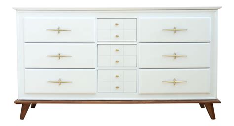 Vintage Mid-Century Modern White Lacquer Dresser | Chairish