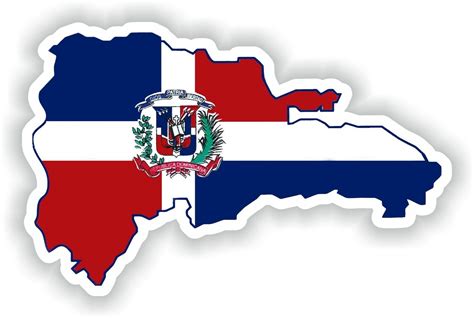 Dominican Republic Map Flag Vinyl Sticker High resolution Quality Waterproof | eBay