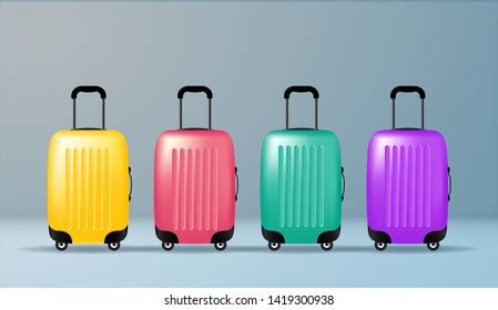 Set Realistic Plastic Suitcases Travel Bag Stock Vector (Royalty Free) 1748594870 | Shutterstock