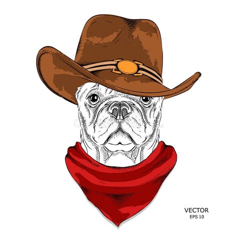 A Dog in a Cowboy Hat. Vector Illustration Stock Vector - Illustration ...