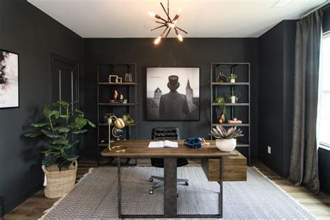 Dark Wall Color in Office Space | Office decor professional, Home office decor, Home office design