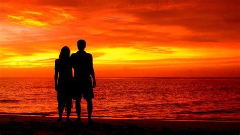 Romantic Couple Silhouette Sunset - 3840x2160 Wallpaper - teahub.io