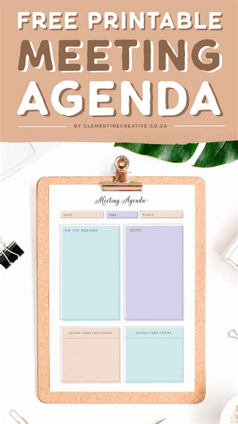 Free Stylish Printable Meeting Agenda Template