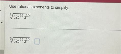 Solved Use rational exponents to | Chegg.com