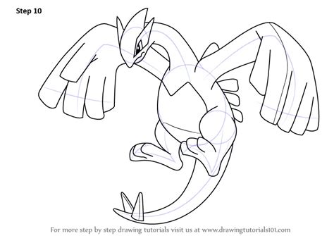 How To Draw Lugia From Pokemon Printable Step By Step Drawing Sheet ...