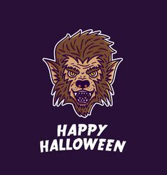 Halloween background with werewolf Royalty Free Vector Image