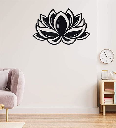 Buy Black Steel Lotus Flower Wall Art at 26% OFF by WallCentre | Pepperfry