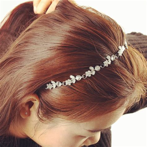 Aliexpress.com : Buy Fashion Women Chic Hair bands Metal Rhinestone Solid Head Chain Hair ...