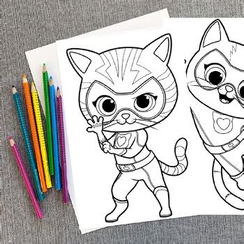 Super kitties coloring pages:Super kitties coloring book Printable for kids