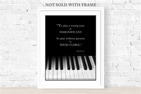 BEETHOVEN MUSIC QUOTE, Piano Keyboard Photo, Pianist, Musician, Band Teacher, Black and White ...