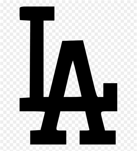 the los angeles dodgers logo is shown in black and white, with transparent back ground