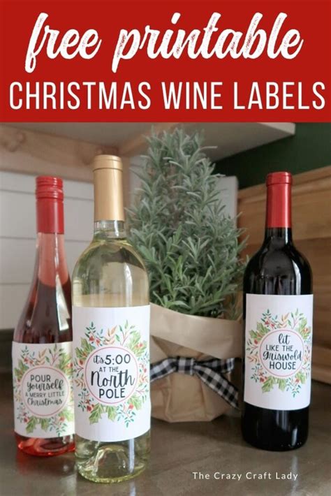 Free Christmas Wine Labels for Bottles - 8 Printables - The Crazy Craft Lady
