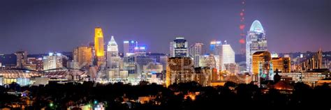 Cincinnati Skyline NIGHT Panoramic Photo Print Cityscape Cincy | Etsy