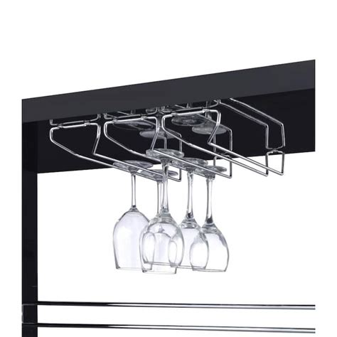 Modern Glossy White Bar Unit with Glass Shelves - Bed Bath & Beyond ...