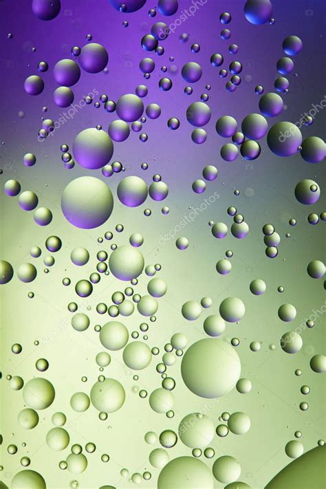 Creative Purple Green Color Abstract Background Mixed Water Oil Bubbles ...