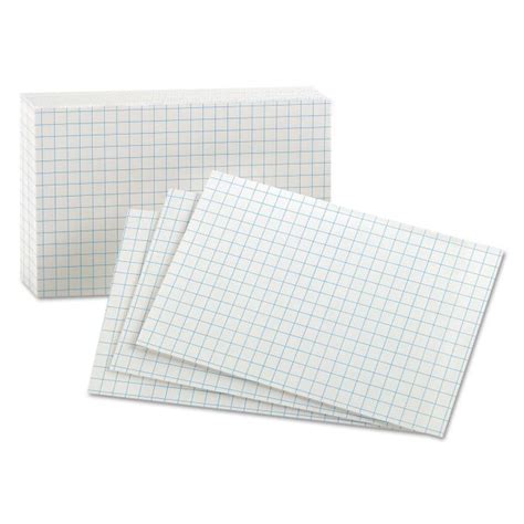 Oxford Grid Index Cards, 3 x 5, White, 100/Pack | OfficeSupply.com