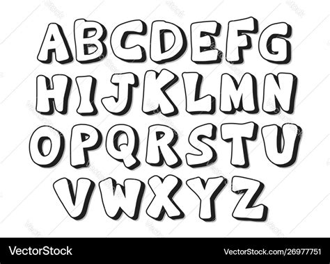 Alphabet art color signs letters design Royalty Free Vector