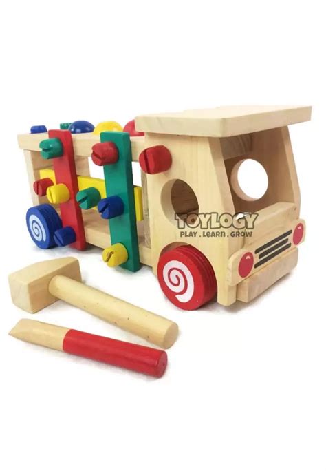 Jual Toylogy Mainan Edukasi Anak Wooden Truck Bongkar Pasang Truk Kayu Rakit Sekrup Original ...