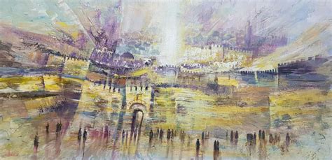 Abstract Jerusalem and Jewish Original Oil paintings by Alex Levin