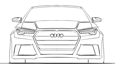 Sketch a Day 007_tut_front008 | Car drawings, Car front, Simple car drawing